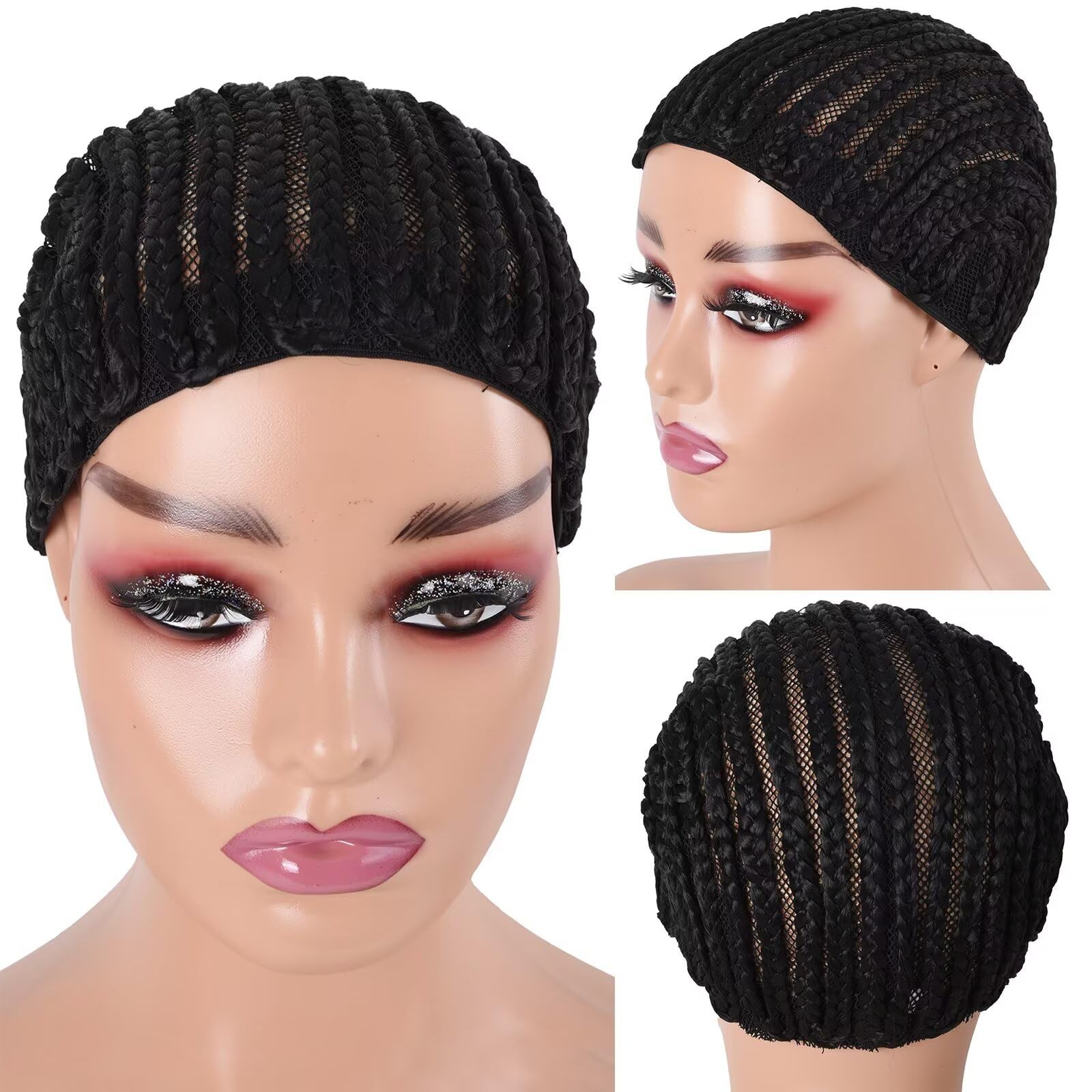 Braided Wig Cap For Crochet Hair Braids Breathable Cornrow Cap for Easier Sew…