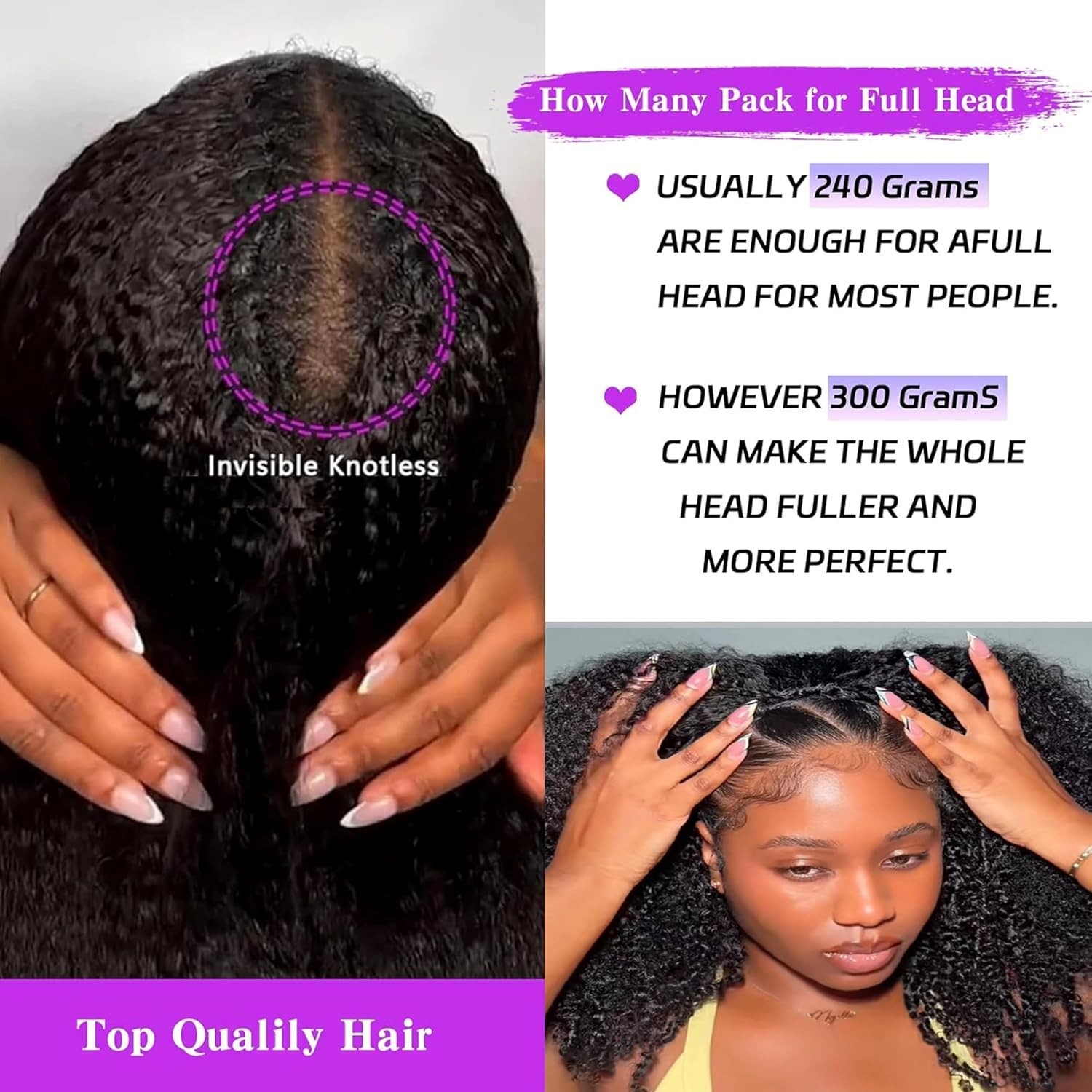 OiMiGO 20” Human Crochet Hair Extensions Color: #1B YK | Size: 20 Inch