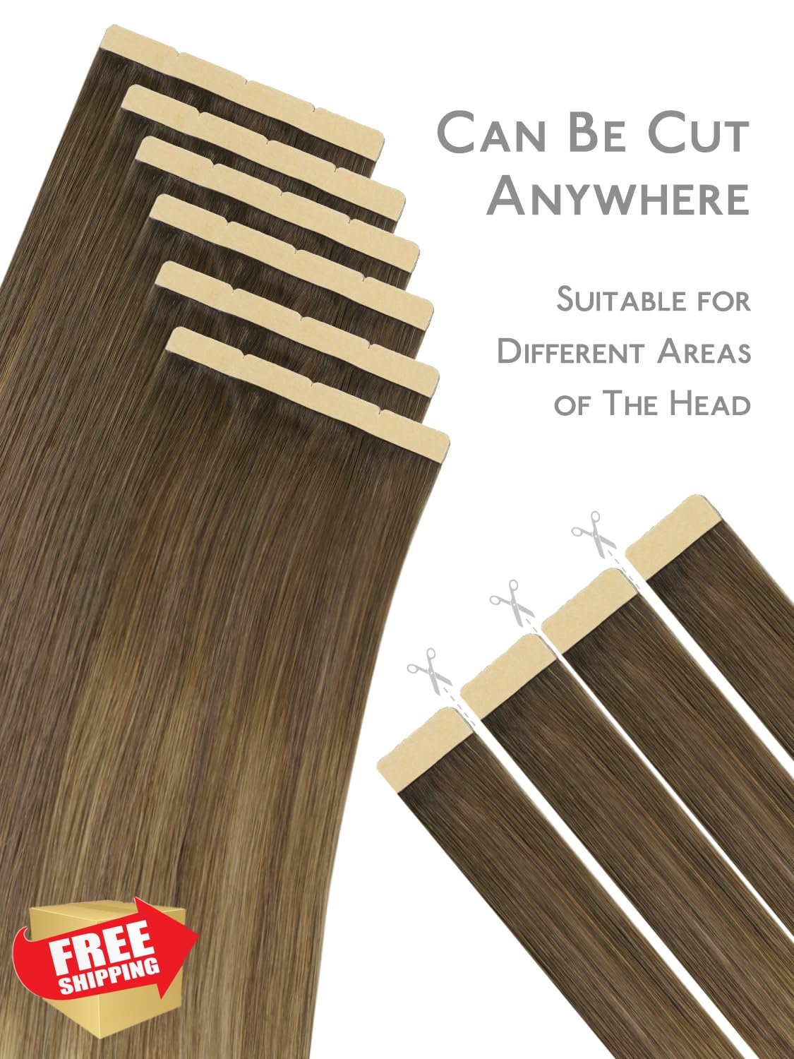 Wennalife 8cm Walnut Brown Ash Blonde Tape Hair 16 Inch