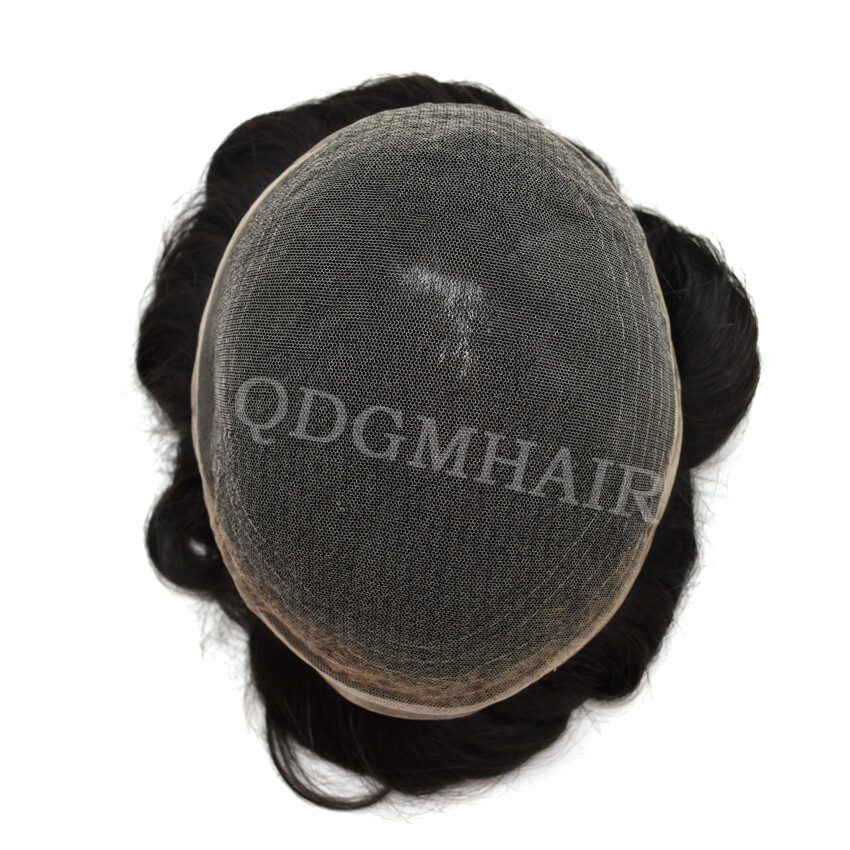 Mens Toupee Full French Lace Hairpiece All Lace Hair Replacement System Natural