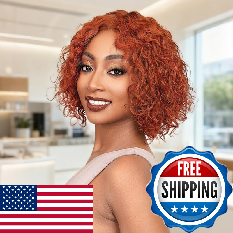 Hayahair Glueless Wigs Human Hair Pre Plucked Pre Cut Short Curly Deep Wave