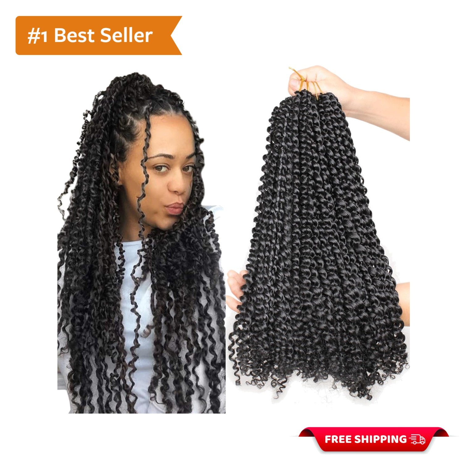 Protective 2 pcs Synthetic Passion Twist Hair 18 Inch for Beautiful Braids