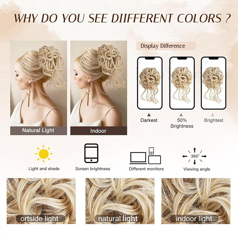 Natural Wrap on Messy Bun Hair Piece Ponytail Hair Extension Wedding Long Updo