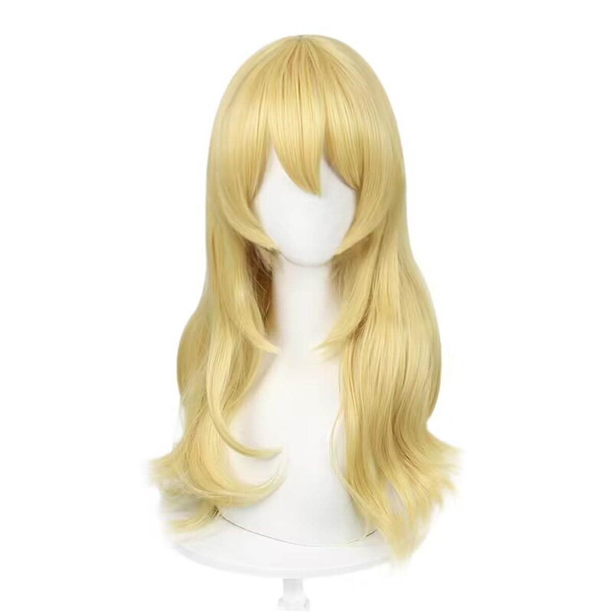 60cm Long Yellow Blonde Loose Wavy Curly Women Girls Halloween Party Cosplay …