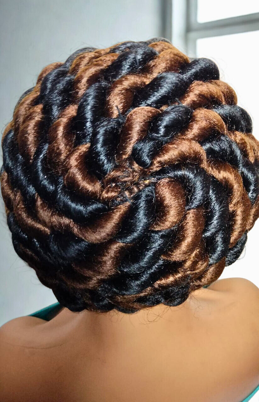 Braided Wig. Cornrow with Jumbo Twist Braids Puff Knots Full Lace with baby hair