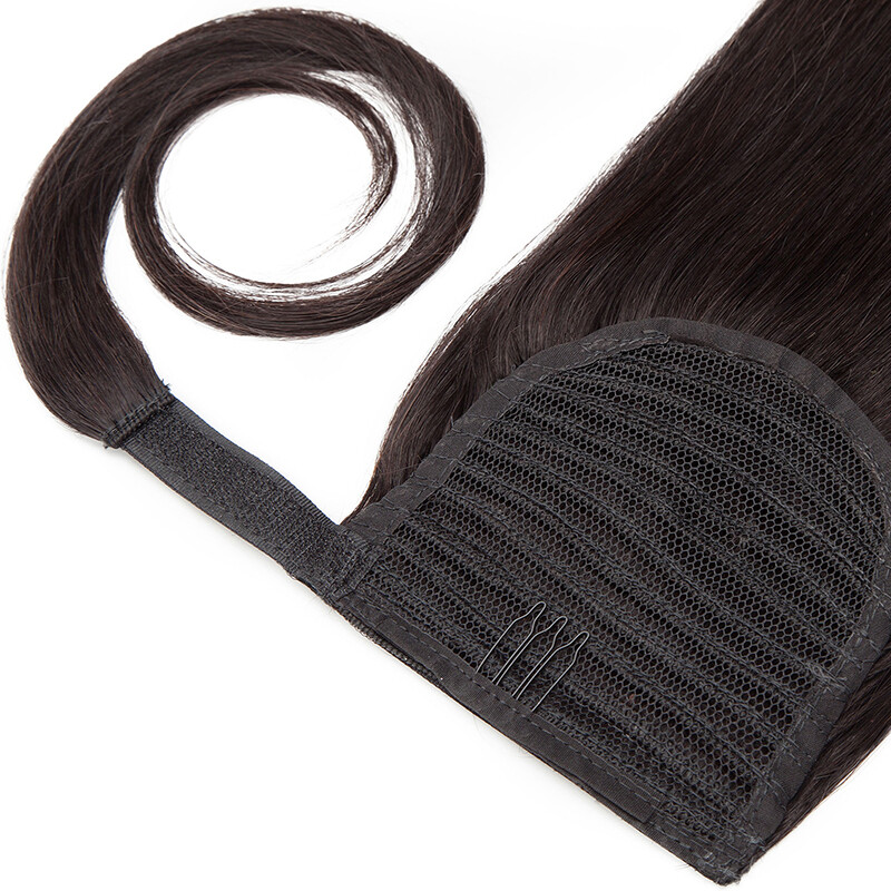 Ponytail Extensions Claw On/Clip In 100% Real Remy Human Straight Long Hair 22IN