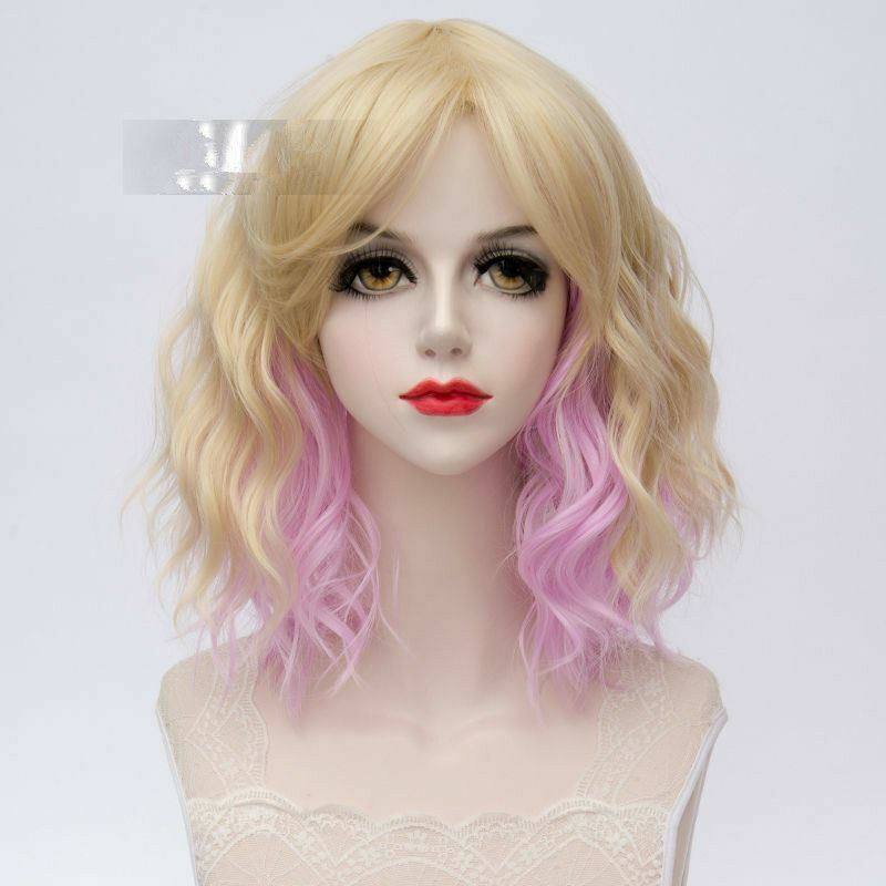 Synthetic Halloween 35cm Short Ombre Fancy Curly Cosplay Stylish Party Wig