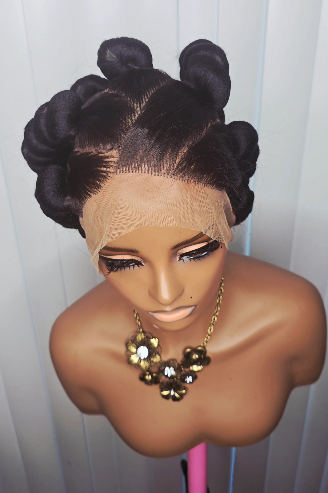 Black Packed Synthetic Braided Wig for Classic Ladies – Elegant and Durable