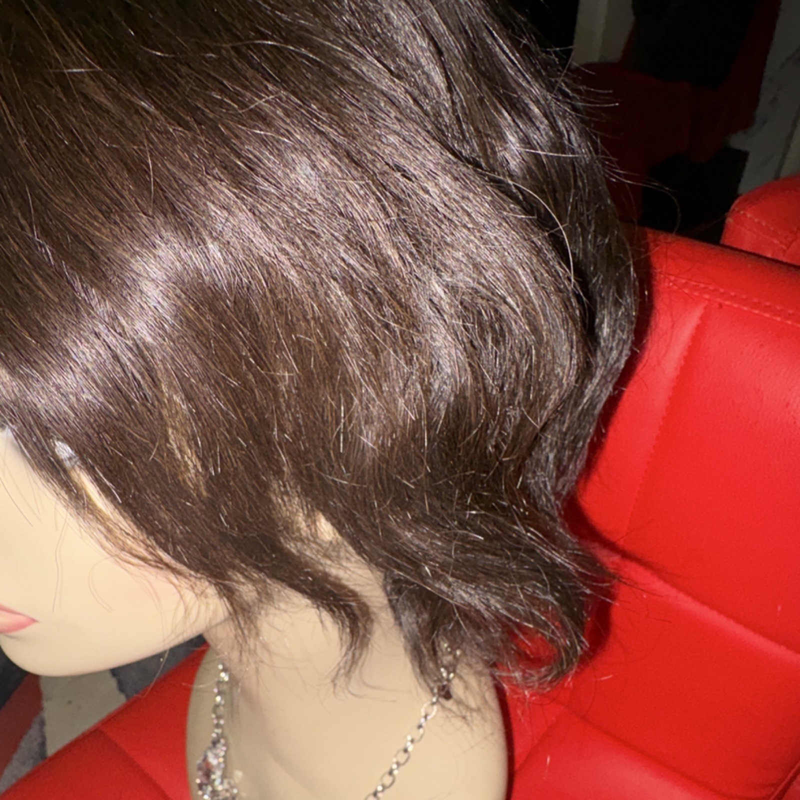Medium Brown Layered Wavy 8 in Wig for Women Natural Look Bob Hair Style