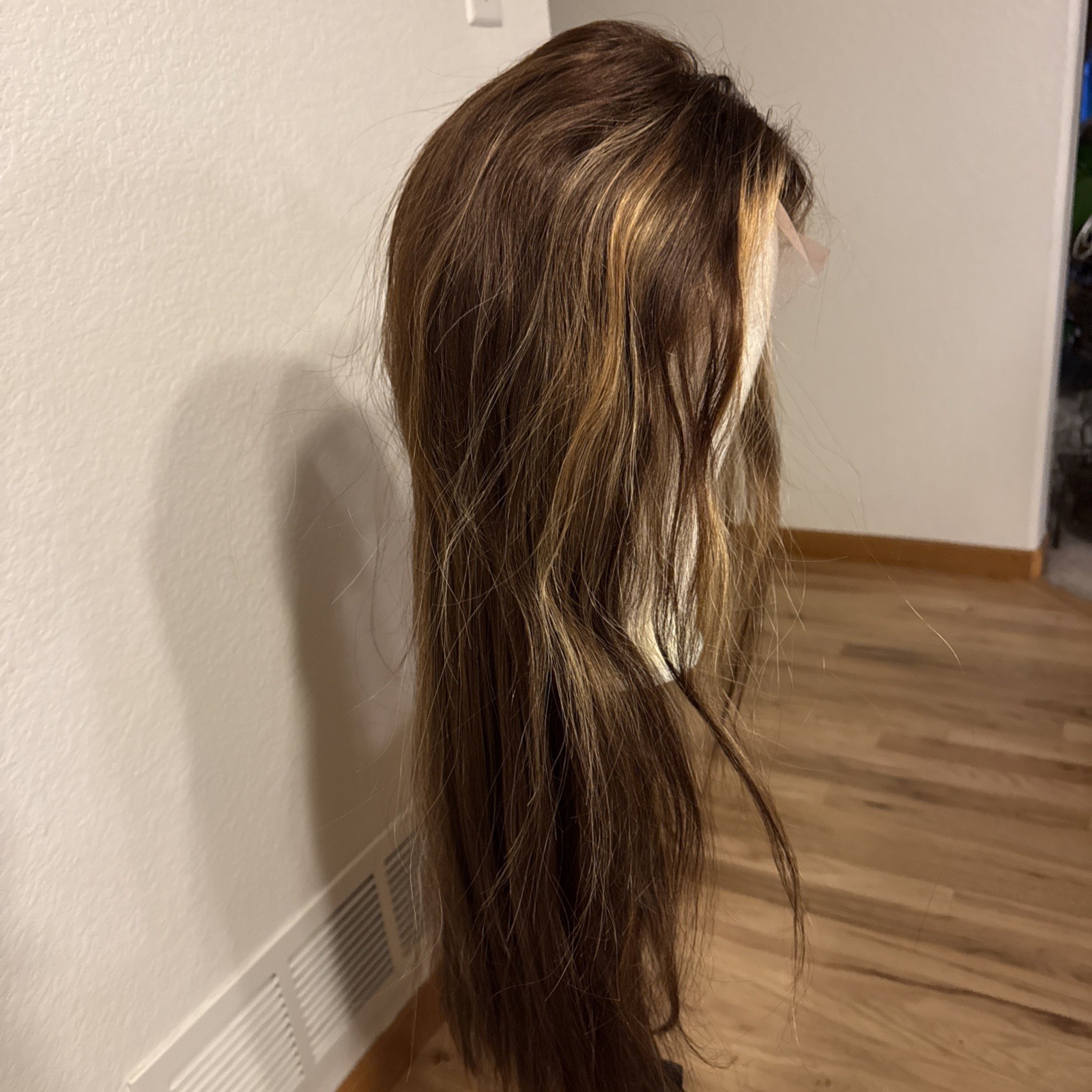611 Human Blend 26” Brown With Blonde Highlights Very Soft 13×6 Lace