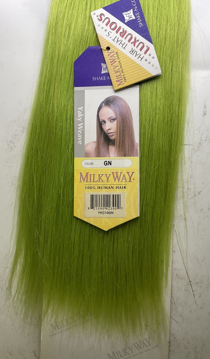 Milky Way 100% Human Hair Yaky Weave 10″ Color: GN
