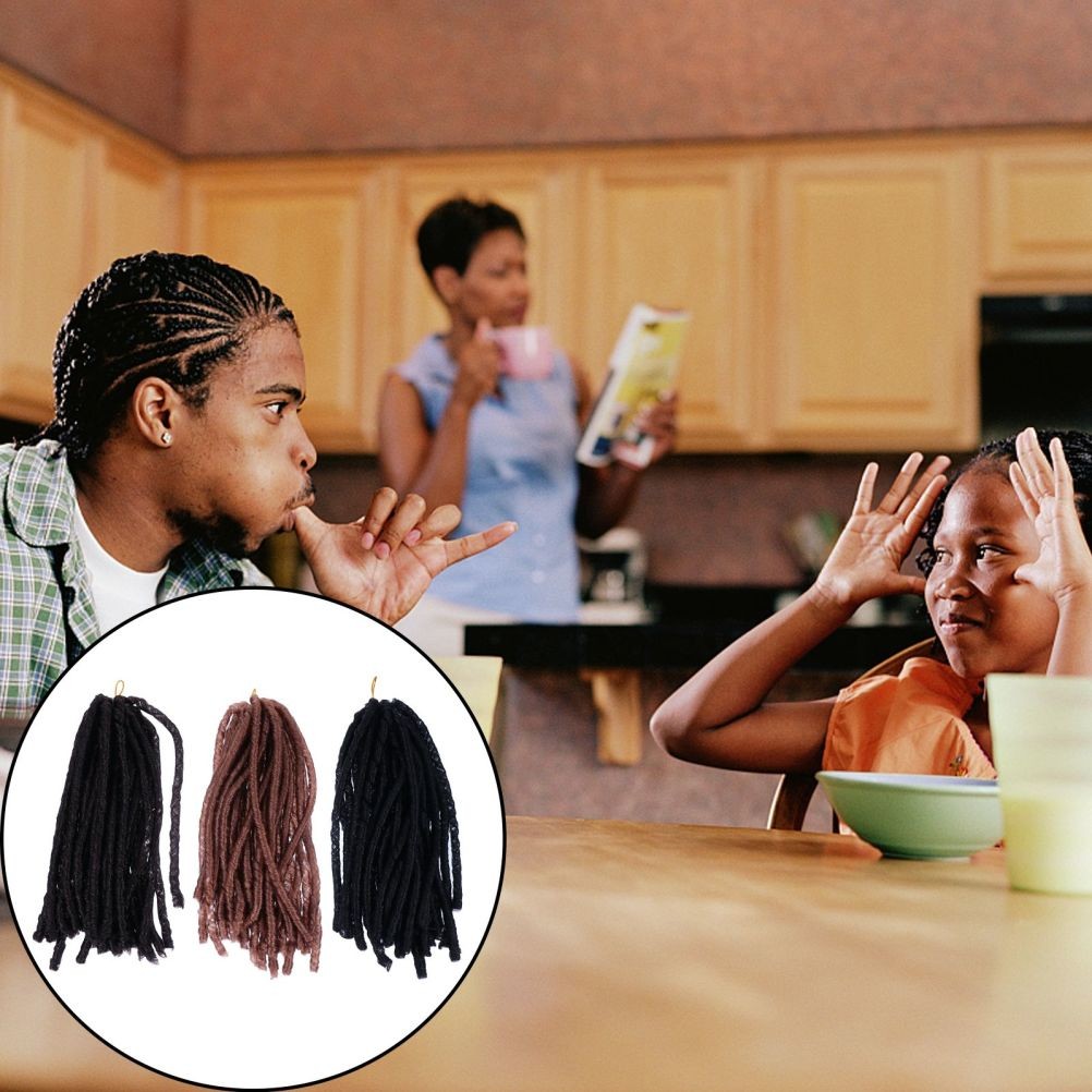 3 Pcs African Wigs Universal Head-wears Short Dirty Braids Human Hair Braided