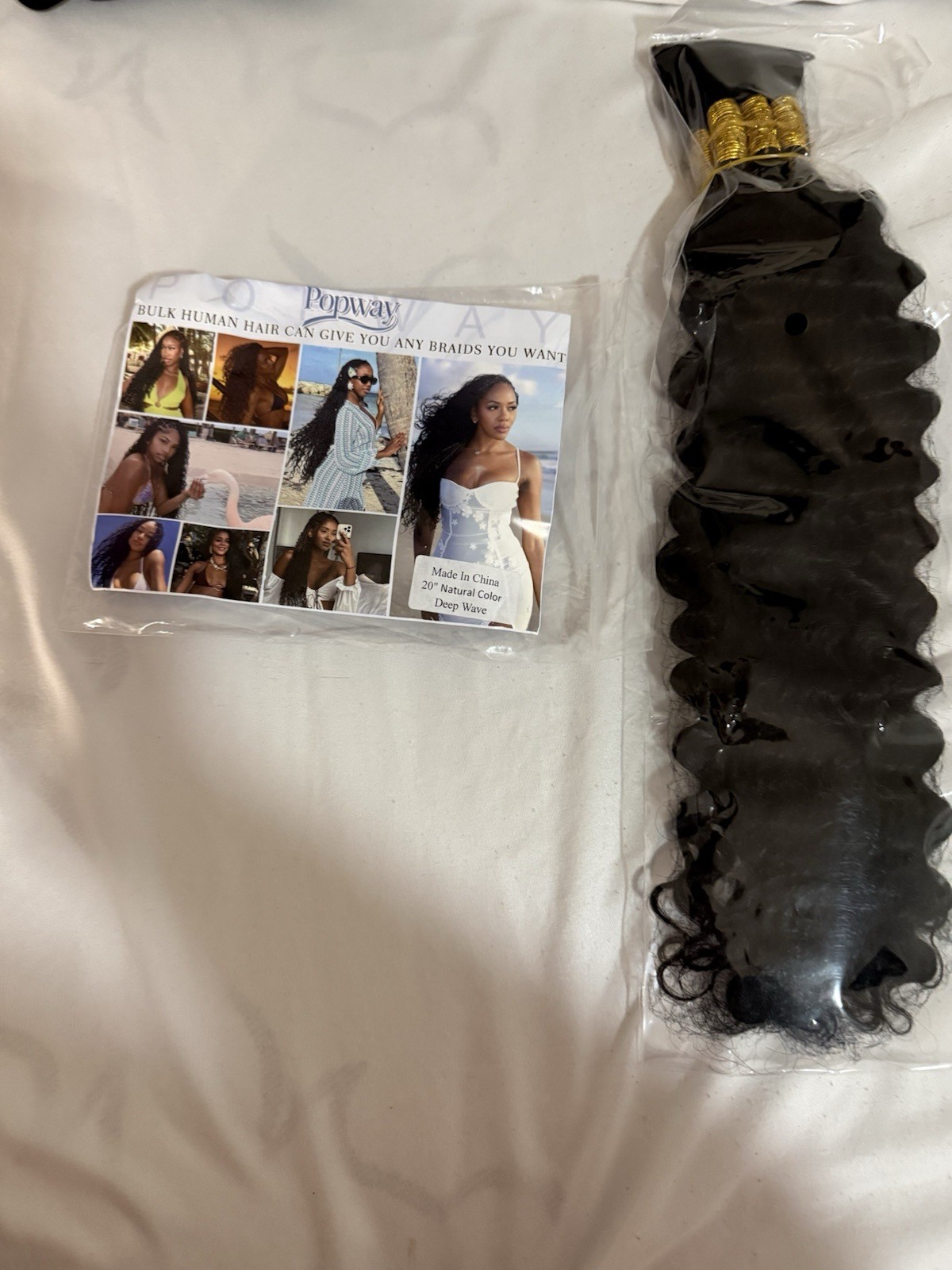 Popway 20″ Deep Wave Human Hair Extension Classic Bonded Natural Color