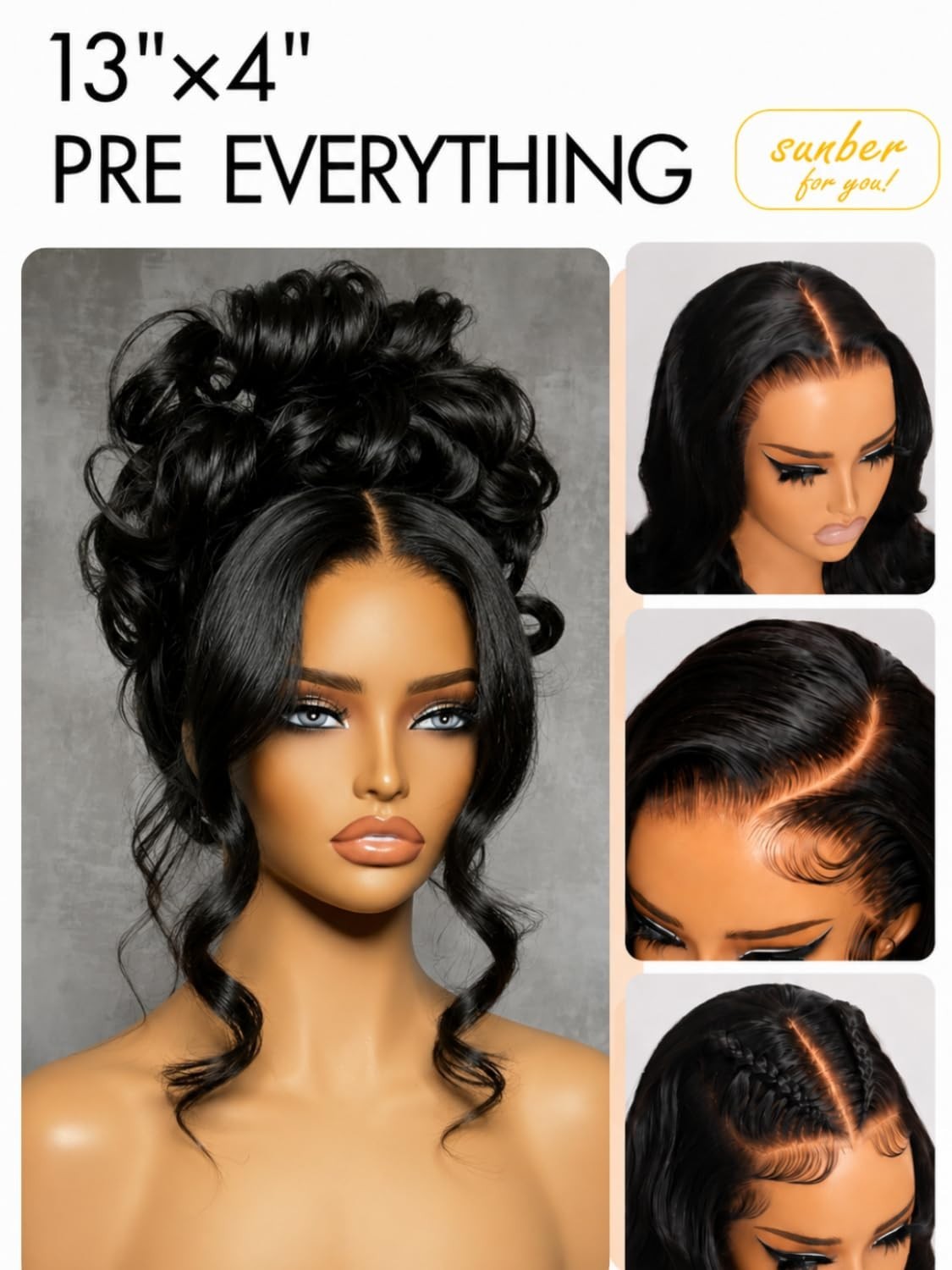 22″ Loose Body Wave Human Hair Wig, Glueless 13×4 HD Lace Front, Pre Plucked, Dr