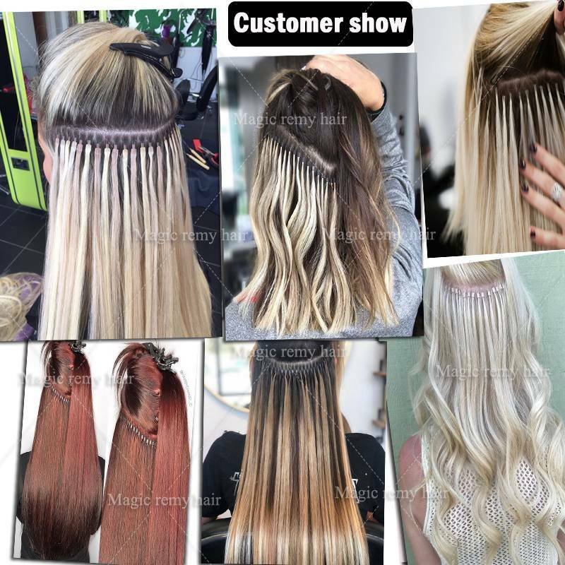 300S THICK Russian Human Remy Loop Micro Ring Tips Beads Hair Extensions Blonde