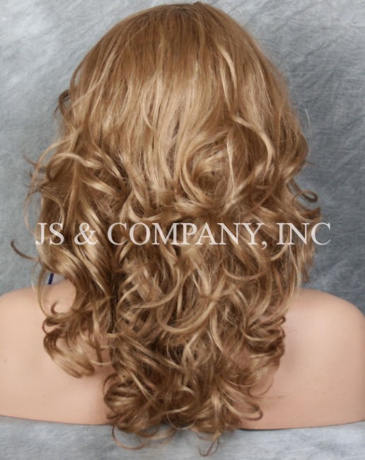 Full Wig Long Wavy Curly Hair piece Golden Blonde and ash blonde mix WBBL 14-24