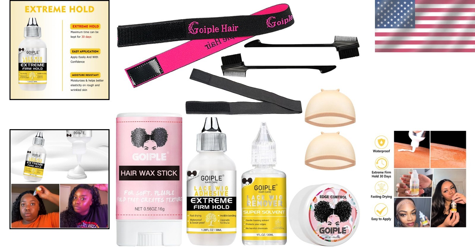 Strong Waterproof Wig Glue & Remover Set – Hair Wax Stick and Edge Control