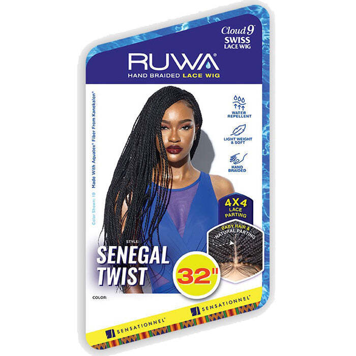 Sensationnel Cloud9 Ruwa Synthetic 4×4 Swiss Lace Front Wig – SENEGAL TWIST 32″