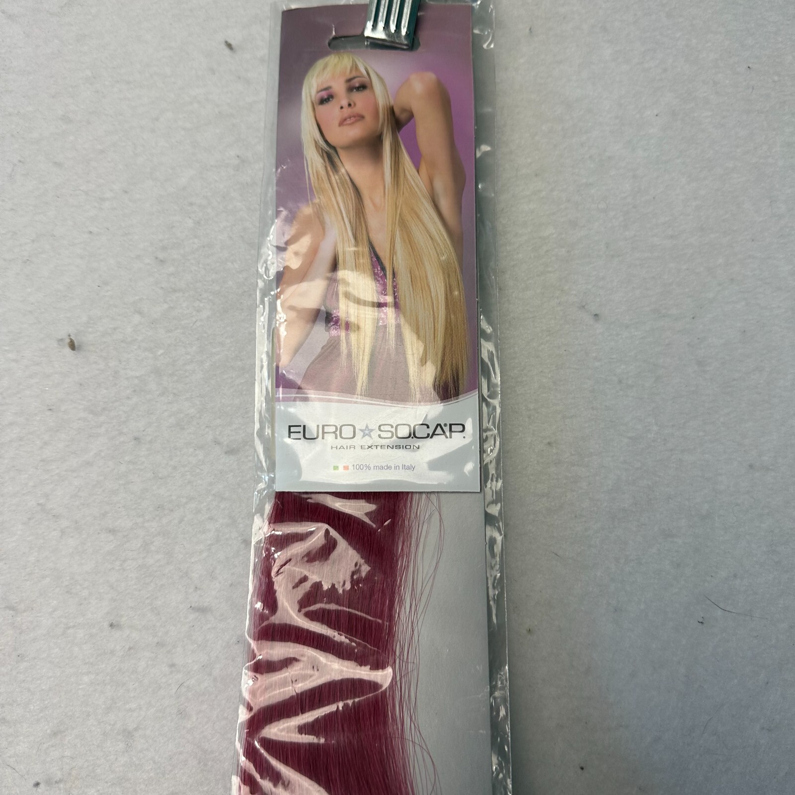 Euro SOCAP Hair extensions color Fuxia Pink NIP 21″ length Made in Italy
