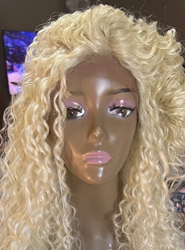LACE FRONT FULL WIG LONG LAYERED SPIRAL CURLS HAND TIED CAP 613 HEAT OK NEW
