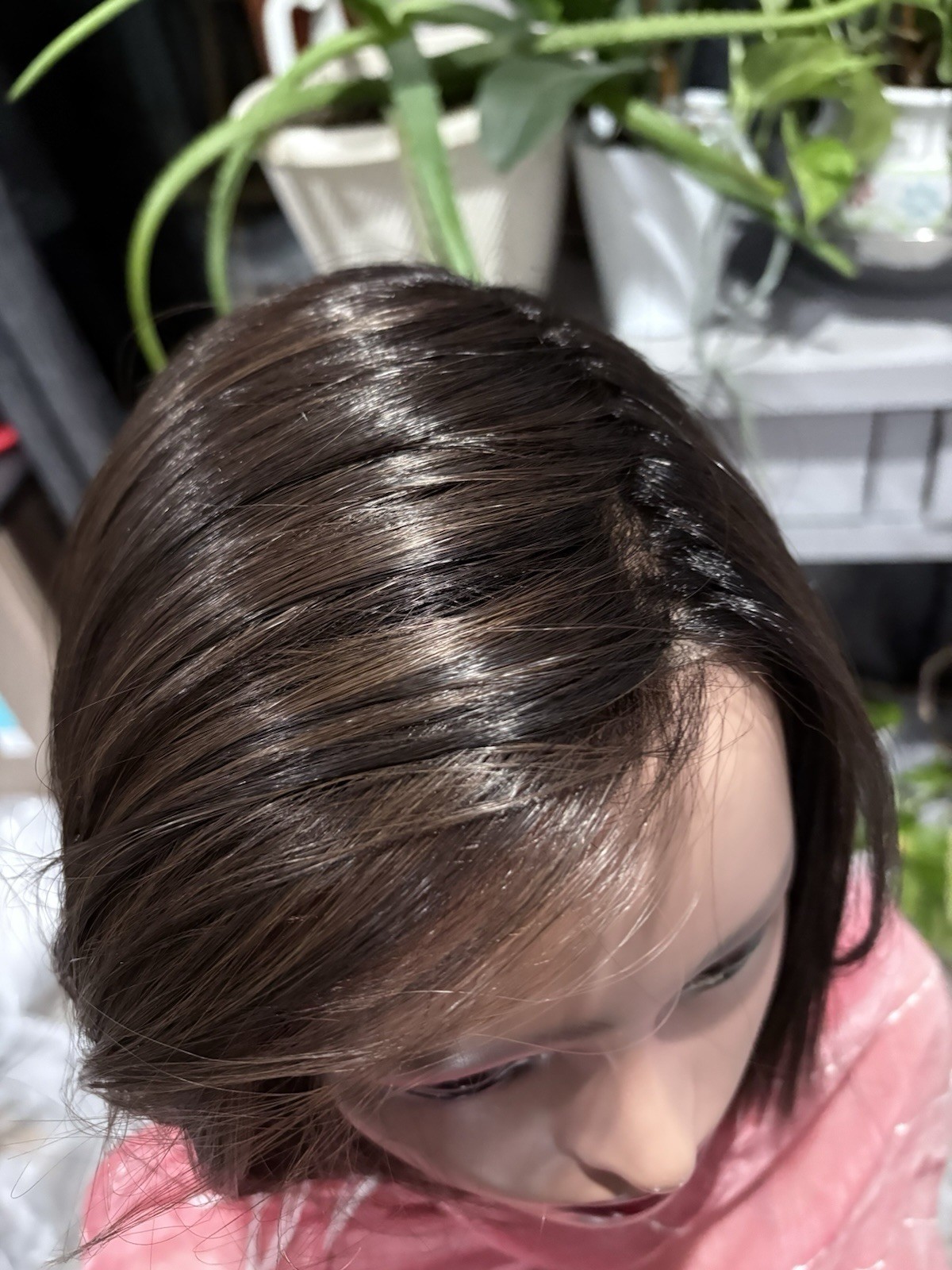 Elle Wille “Lia 2” mono Wig in color Coffee Brown Rooted 6.8.4. New