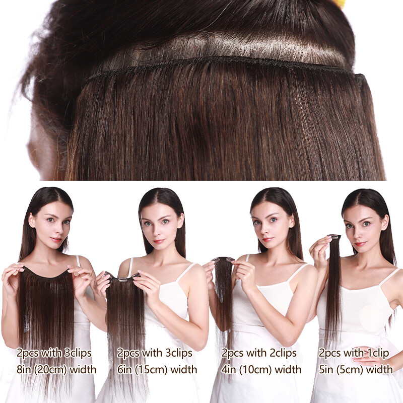 Thick Double Weft Clip In Real Remy Human Hair Extensions Full Head Highlight US