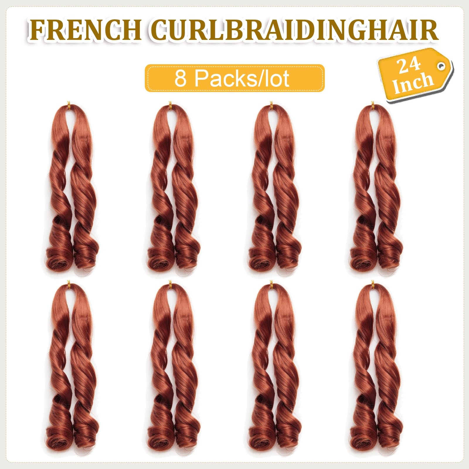 Su‌Yiapiy French Curl Braiding Hair 24 Inch Pre Stretched Bouncy Braiding Hair