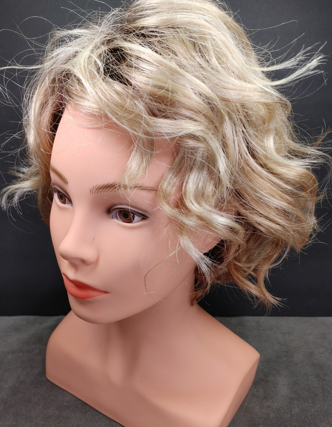 Envy Wig Blonde Rooted Tossled Wavy Curls Synthetic Average