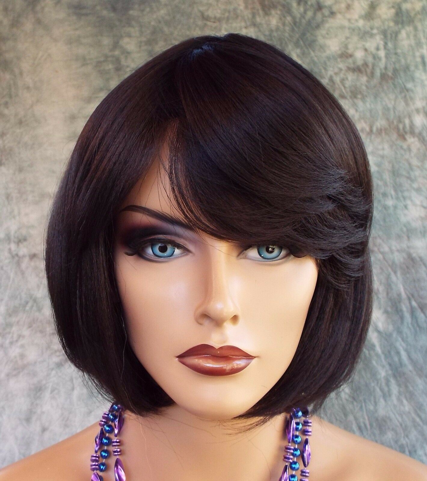 100% Heat Friendly Wig Chin Length Bob Style Sexy COLOR #2 1108