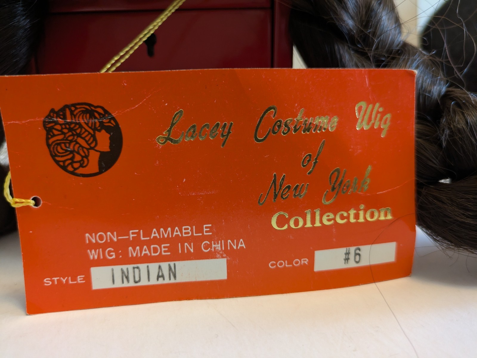 NWT Native American Wig w/Bangs Braids Brown Lacey Costume NY Adult Costume