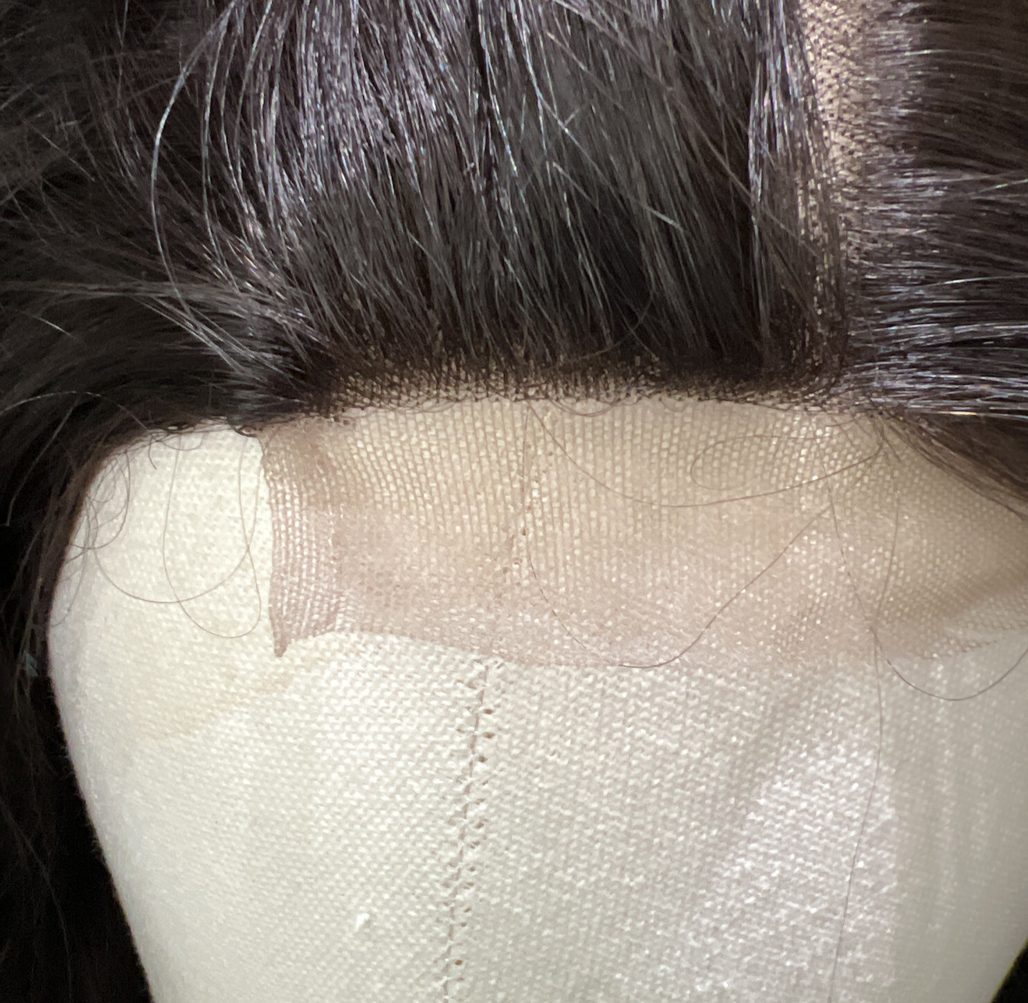 4×4 Lace Front 100% Real Human Hair Wig Natural Black Wavy 18” Stretched Med