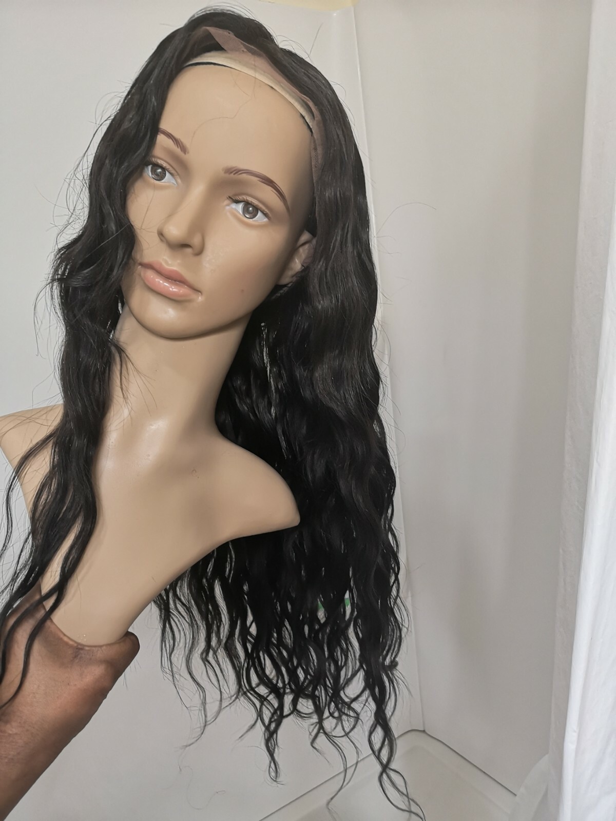 Custom High Quality Sexy 24” Virgin Human Hair Front Lace Wig 1B
