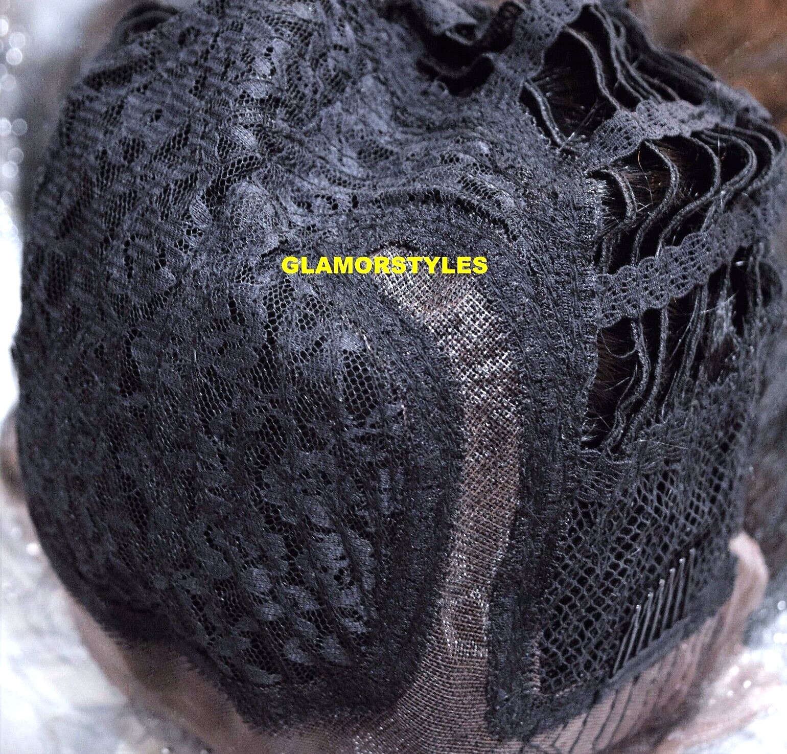 39″ LACE FRONT FULL WIG LONG STRAIGHT LAYERED SIDE PART JET BLACK #1 HEAT OK NWT
