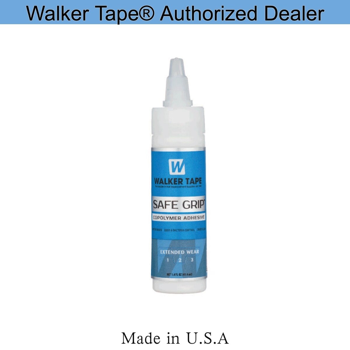 Walker Safe Grip Copolymer Adhesive, Waterproof Glue, For Sensitive Skin, 1.4oz