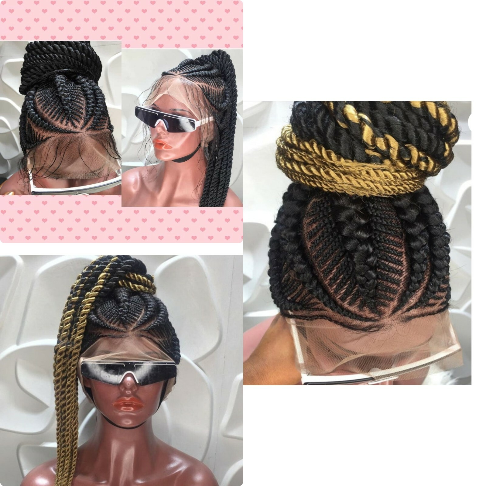 Braided Wig: beautiful cornrow wig.Handmade braided wig. pre-order 2-3WEEKS
