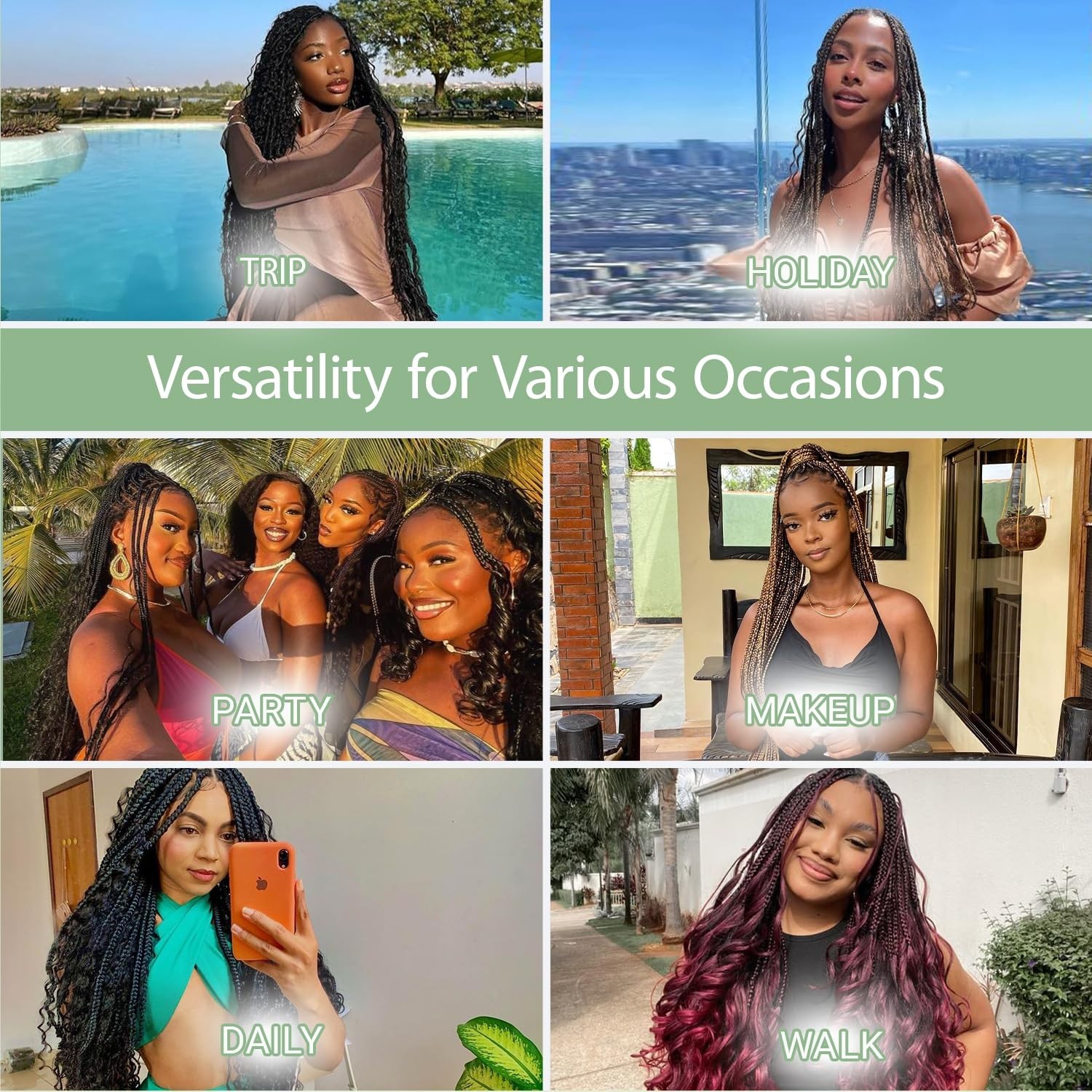12 Inch Goddess Box Braids Crochet Hair 8 Packs Pre-Looped Bohemian Braiding Hai