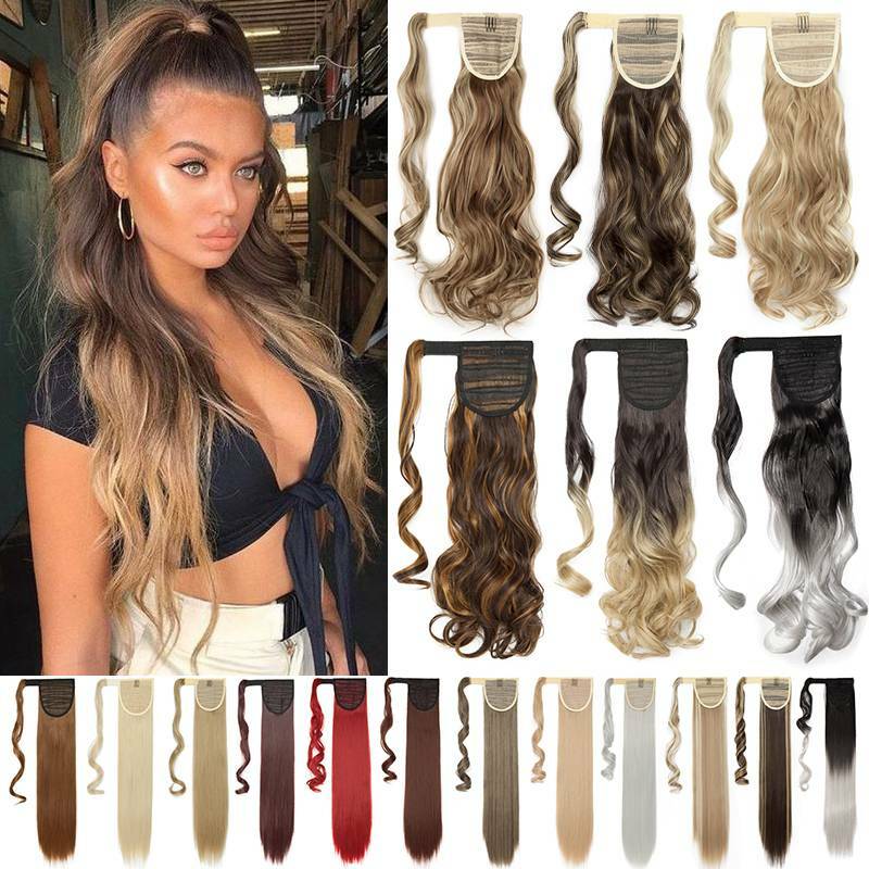Clearance! Long Hair Ponytail Extensions Clip-in Hairpiece For Human Mega Thick