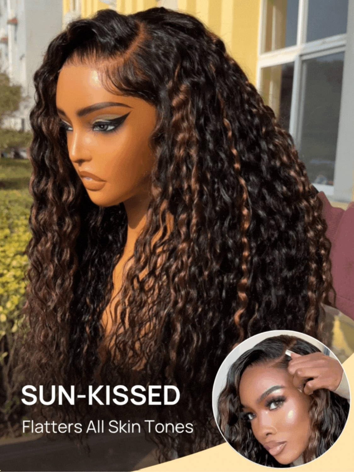 Beauty Forever Golden Brown Highlight Water Wave 7×5 Bye Bye Knots Lace Closure