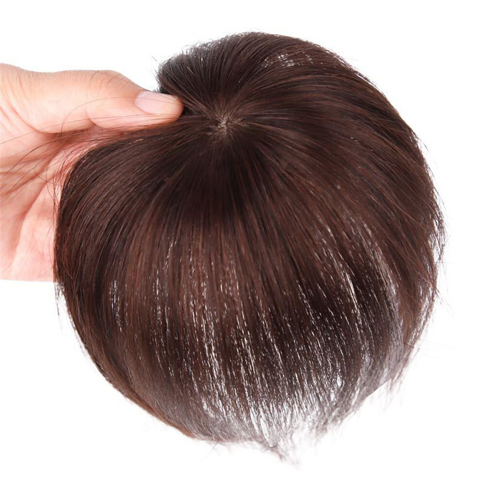Silk Base Clip In Human Hair Toppers -Loss Thin Hair Top Replacement Straight