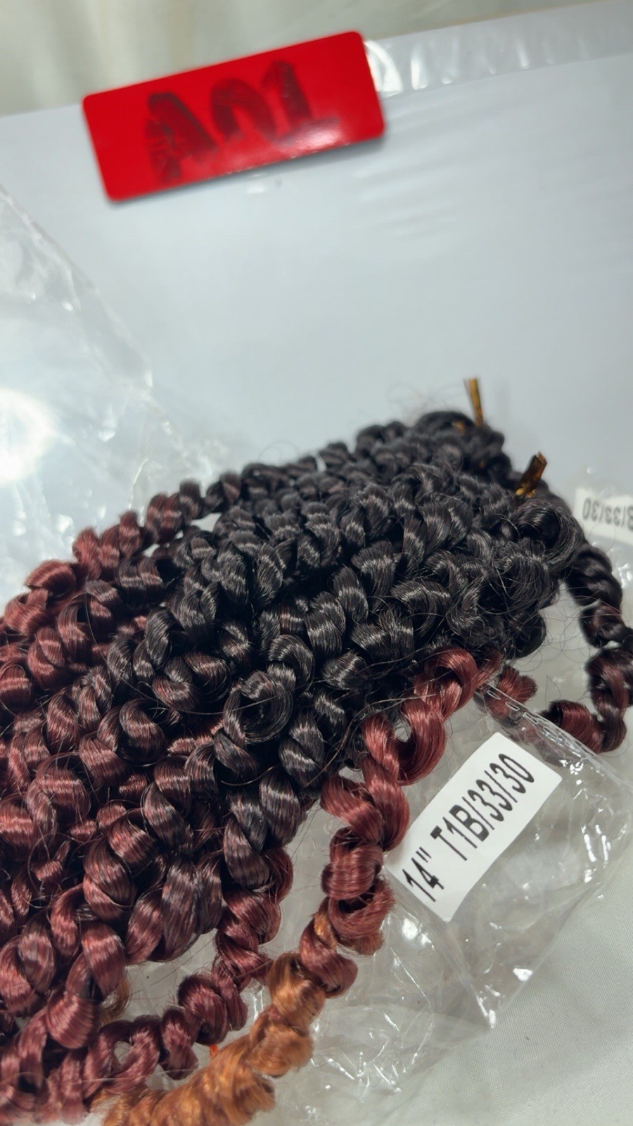 14” Spring Twist Crochet Hair Extensions T1B/33/30 Ombre Auburn Burgundy