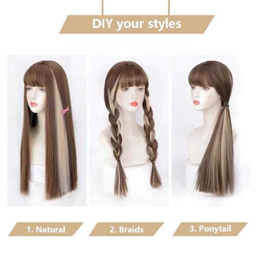 Blonde Hair Extensions Clip in for Kids 22 Inch (Pack of 10) 10PCS-Blonde