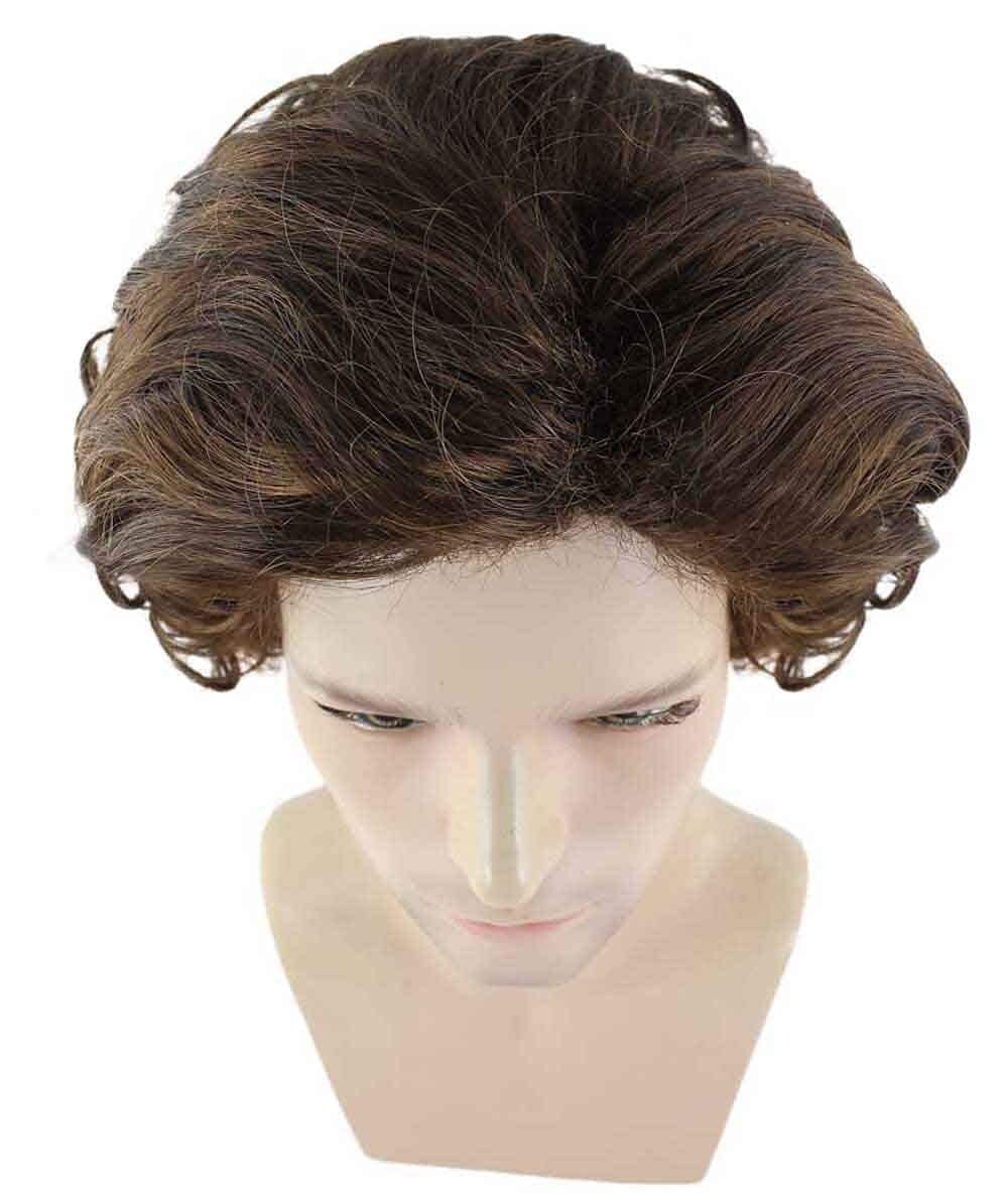 Curly Brown Mens Cosplay Halloween Wig | Premium Breathable Capless Cap HM-321