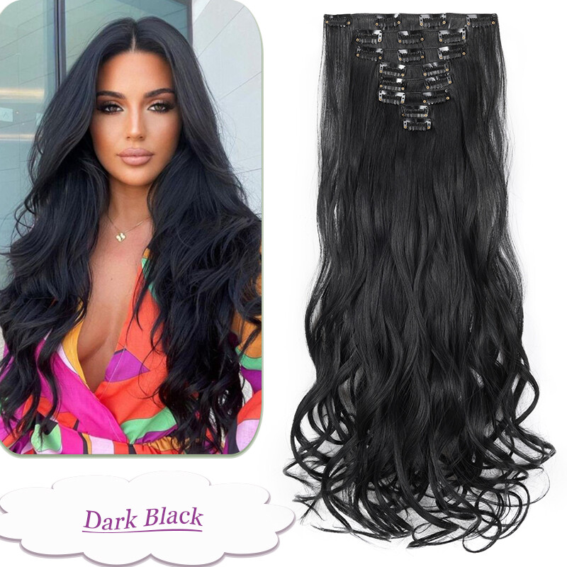 100% as remy human Hair Long Full Head Clip in on Hair Extensions Thick Ombre US