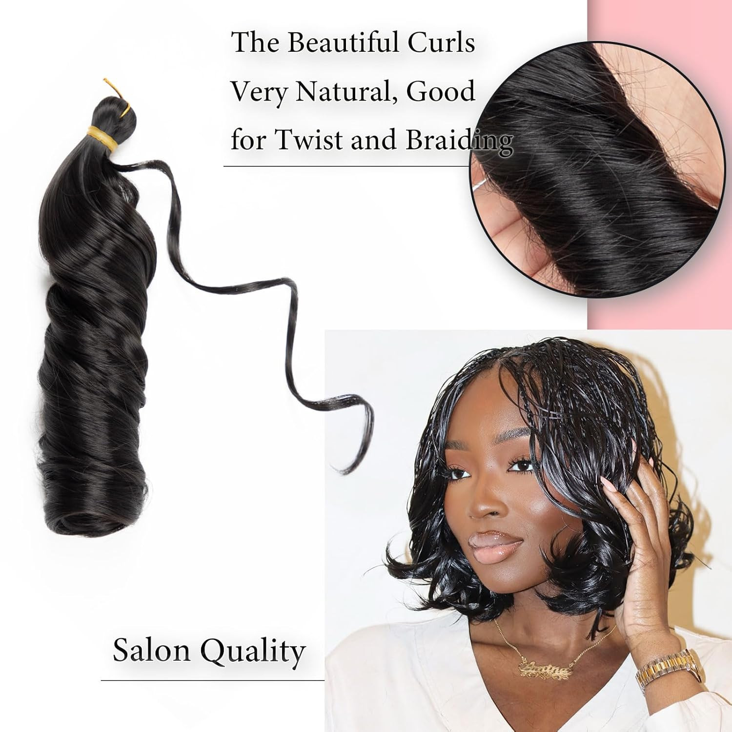 French Curl Braiding Hair 12 Inch Knotless French Curls Braids Pre-Stretched