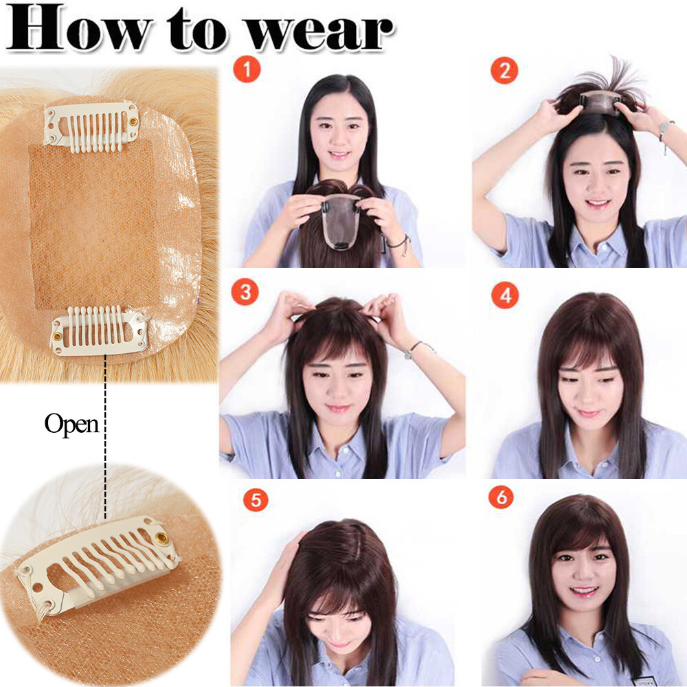100% Russian Virgin Human Hair Topper Clip In Hairpiece Women Topper Silk Base