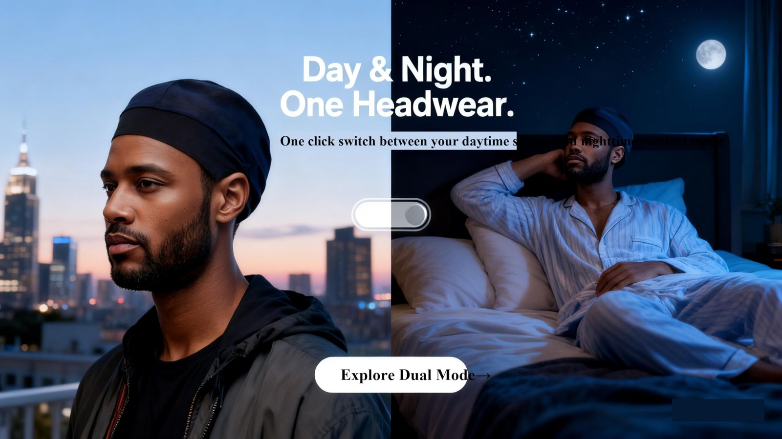 HU ZJKD 2 Pcs Premium Wave Cap for Men,Black Medium-Large, Black + White