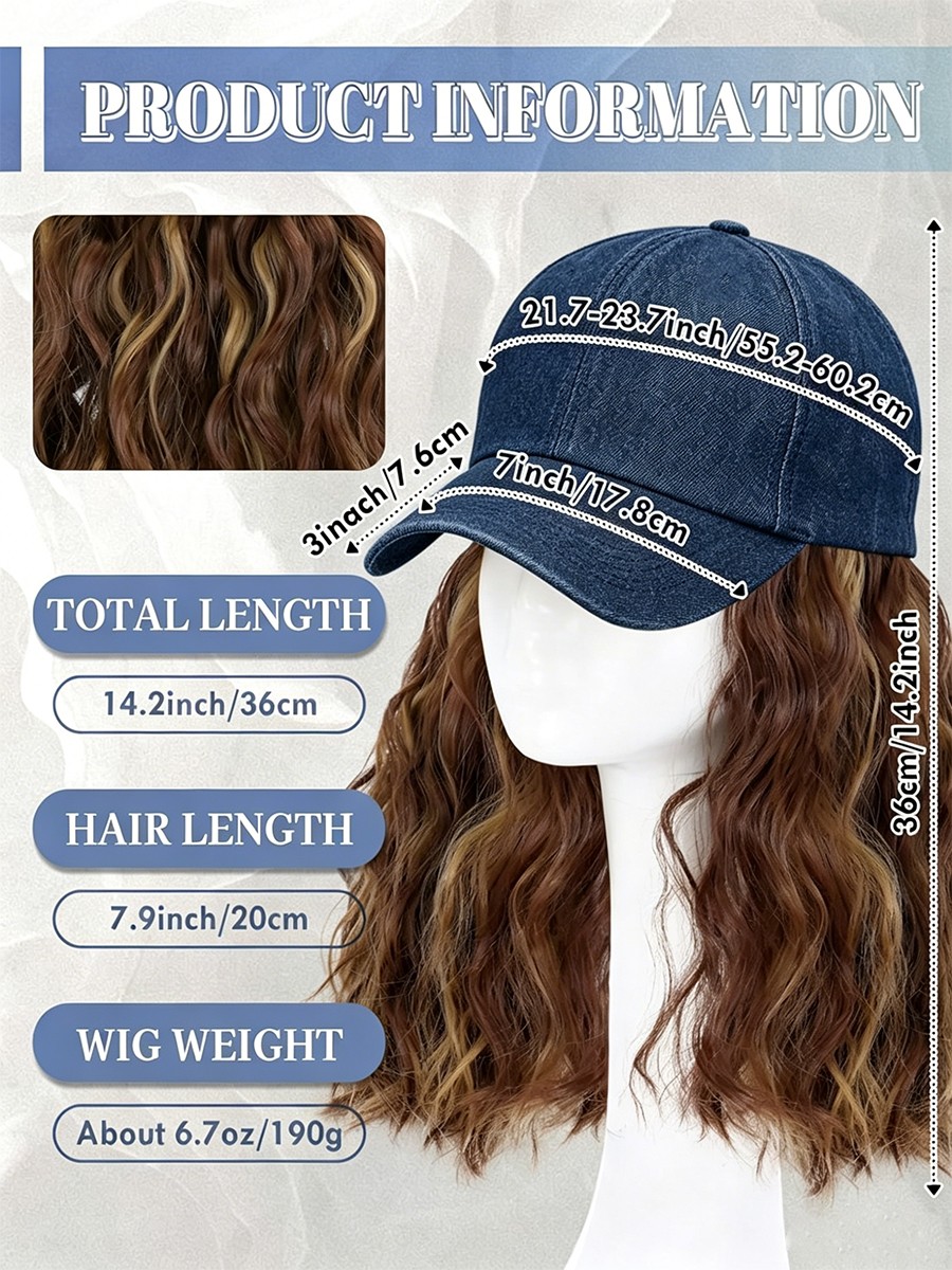 Female Short Straight Hair Baseball Wigs Women Hat Wig Synthetic Bob Casual