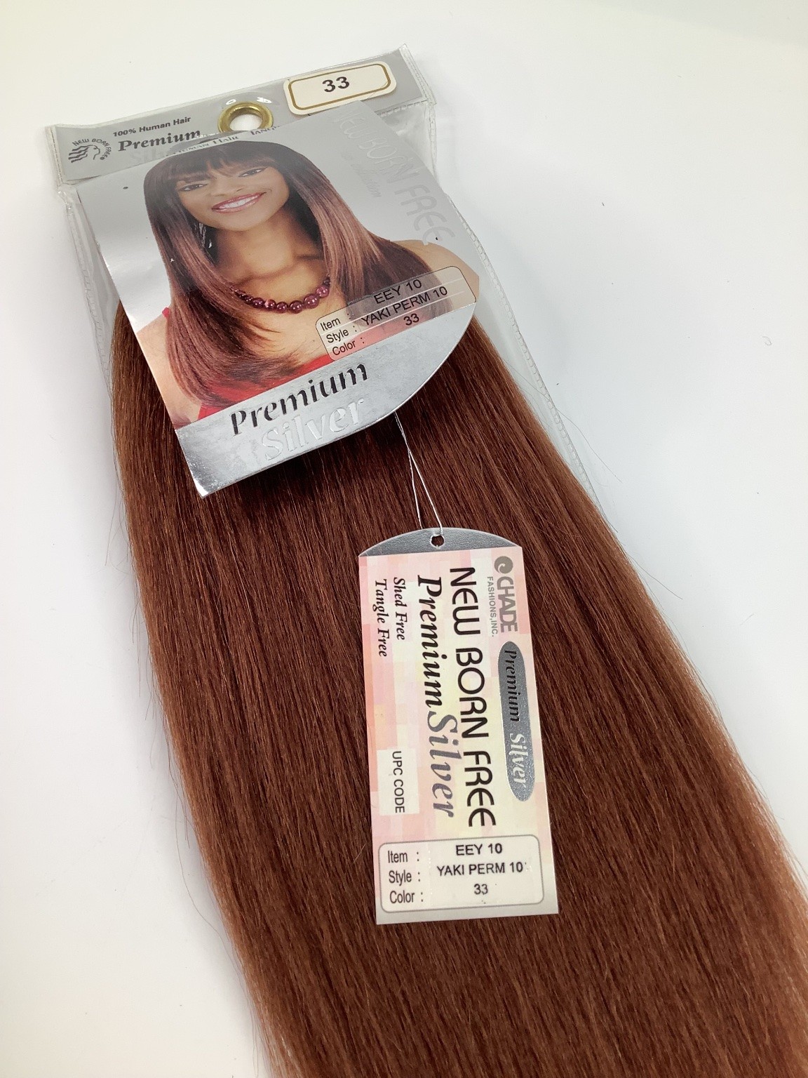 NEW BORN FREE Premium Silver 100% Human Hair Extensions Yaki Perm 10 Color 33