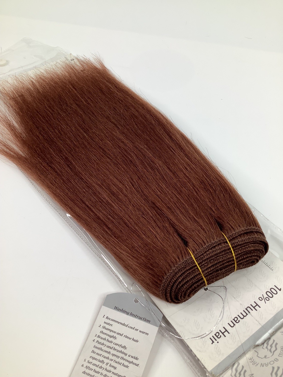 NEW BORN FREE Premium Silver 100% Human Hair Extensions Yaki Perm 10 Color 33