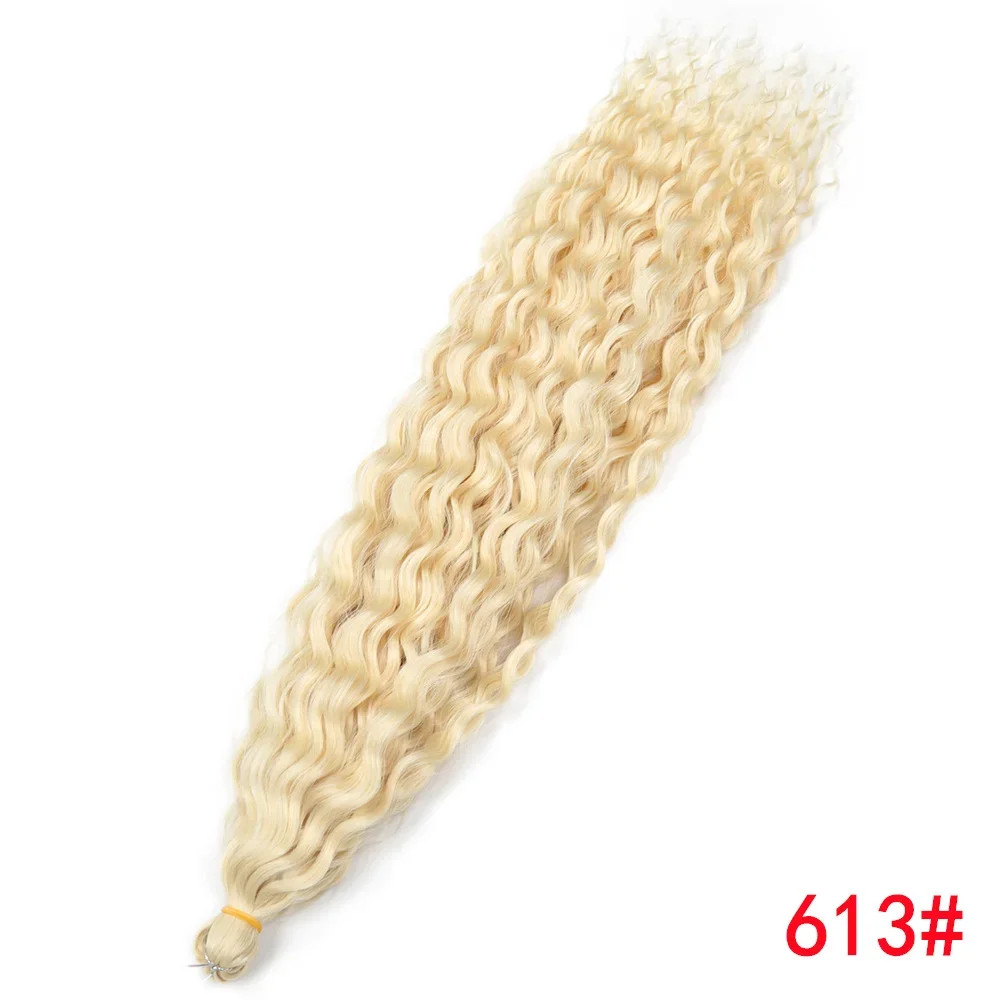 Ariel afro Curl Water Wave Braiding Hair Synthetic Crochet Blonde Pink Ombre